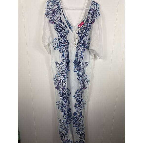 Lilly Pulitzer for Target Kaftan Cover Up/Dress Wavepool Print Beachy Su… - Picture 2 of 7